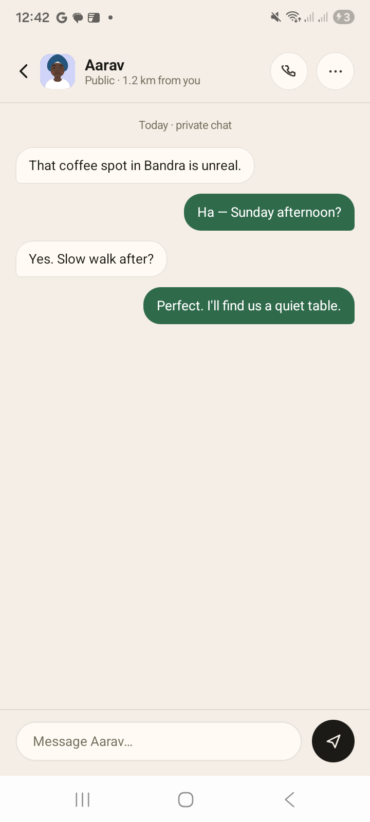 Milo chat screen
